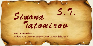 Simona Tatomirov vizit kartica
